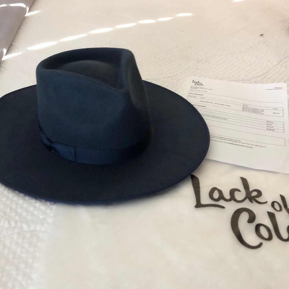 Brand new Lack or Color XL Navy Blue Rancher hat.